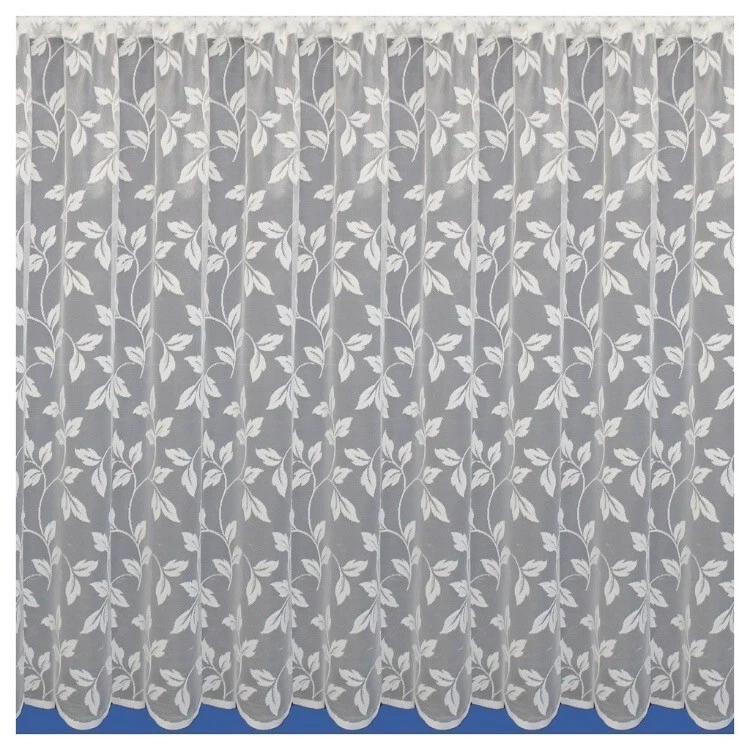 8.5 mtrs wide x 54 inch drop, Melbourne Leaf White net , roll remnant, lovely