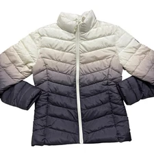 ZYIA Active Women’s Sz Medium Purple Ivory Blanca Peak Ombre Puffer Jacket Coat