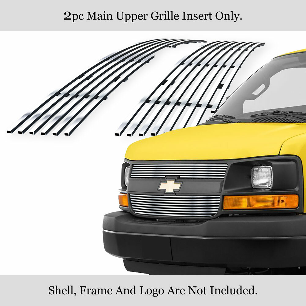 For 2003-2020 Chevy Express Van Upper Stainless Chrome Billet Grille Insert