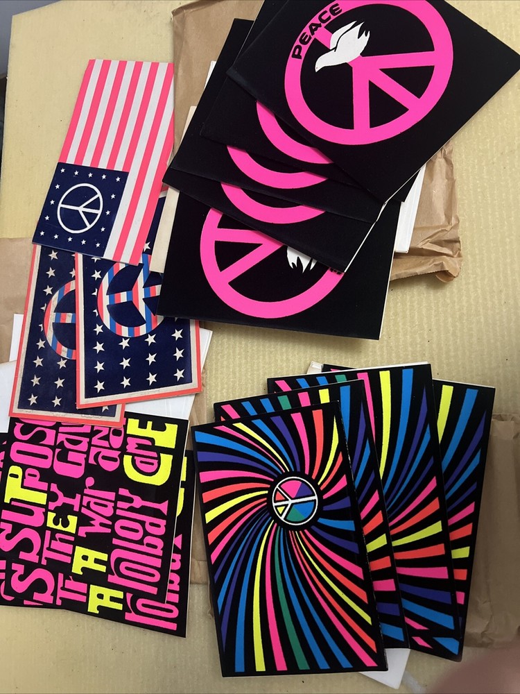 Set of 16 Unused Vintage 1970 Velvet Peace Anti-War Greeting Cards