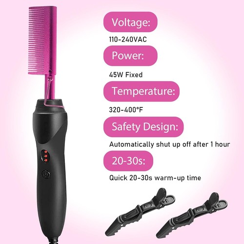 Hot Comb Hair Straightener Heat Pressing Combs Electrical Straightening Comb - Picture 2 of 6