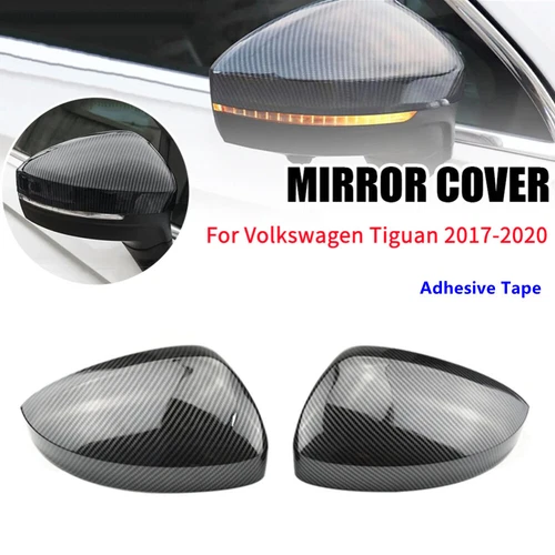 For Volkswagen Tiguan 2017-2020 Carbon Fiber Side Rearview Mirror Cover Trim - Picture 1 of 9