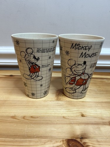 Disney Mickey Mouse Christmas Sketch Book Bamboo Eco Friendly Cups Set of 2 - Picture 2 of 8