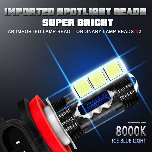 For Mitsubishi Lancer 2008-2017 8000K Combo LED Headlight Hi-Lo Fog Light Bulbs - Picture 13 of 16