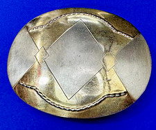 Modernist Abstract Pattern Two Tone Unique Rare Different Belt Buckle