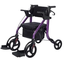 Deluxe OEM ELENKER Medical Rollator Walker Stand Up Rolling Mobility Aid Purple