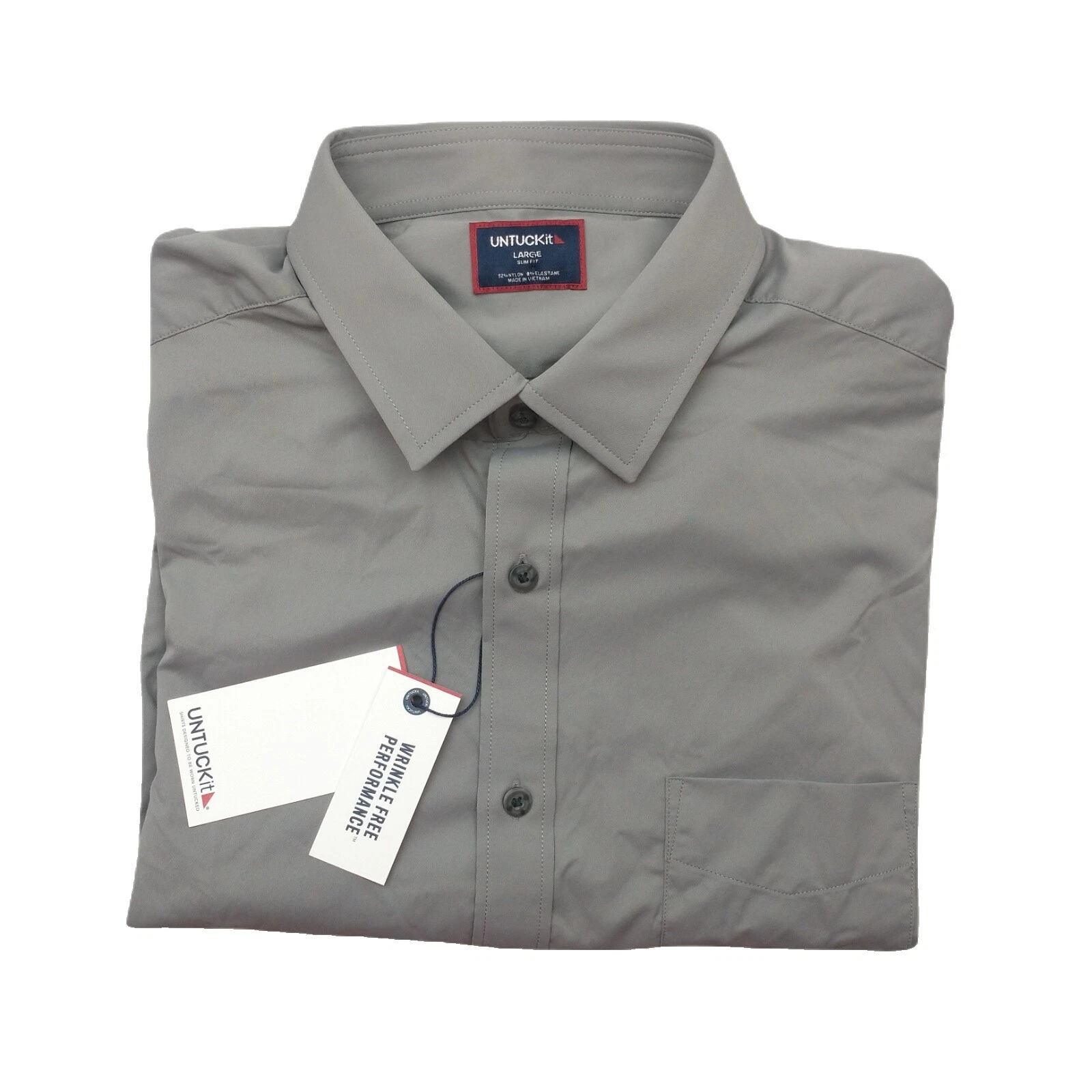 Нейлоновые однотонные повседневные мужские рубашки на пуговицах обычного размера