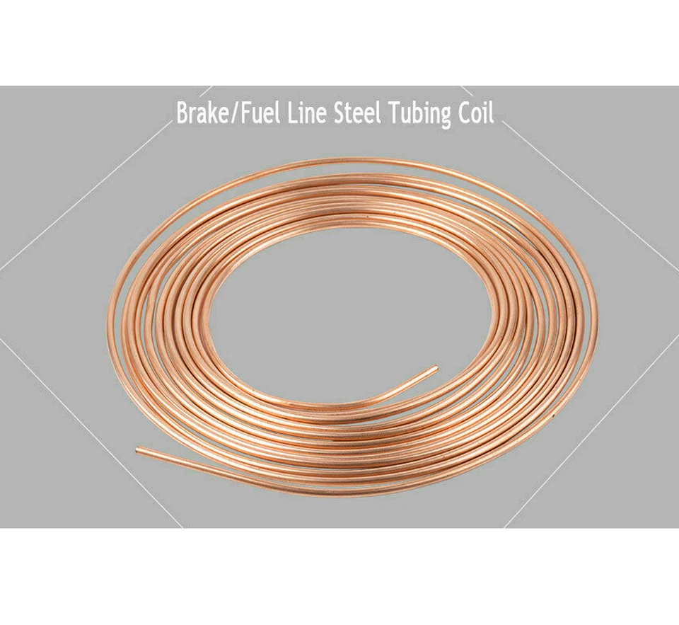 Kit de tubería de línea de freno de níquel de cobre 3/16" OD 50 pies rollo de bobina accesorios de todos los tamaños Foto 4 de 4
