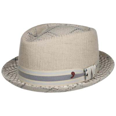 ALFONSO DESTE Ventico Pork Pie Stoffhut Strohhut Pork-Pie-Hut Sommerhut