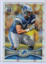 2012 Topps Chrome 4 Riley Reiff RC X-Fractor Detroit Lions OT