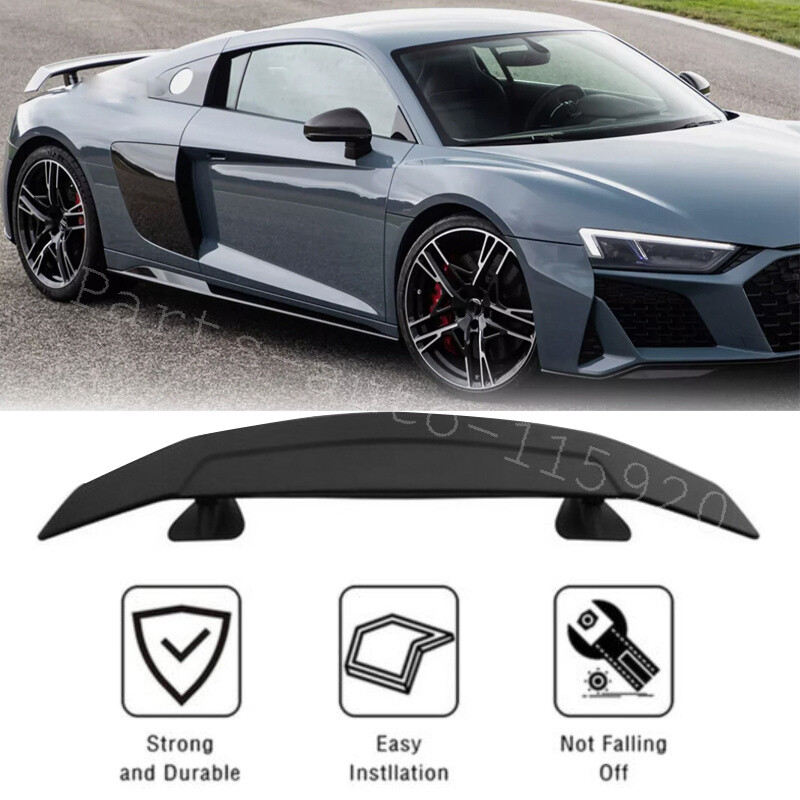 46" Rear Trunk Lip Spoiler Roof Tail Wing Racing Matte Black For Audi R8 V8 V10