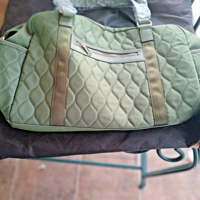 Bella Russo Large Weekender Duffle Bag Green 18  X 13  New With Tag