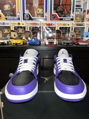 NEW Nike Air Jordan 1 Low Court Purple White Black Shoes NEW Nike Air Jordan 1 Low Court Purple White Black Shoes