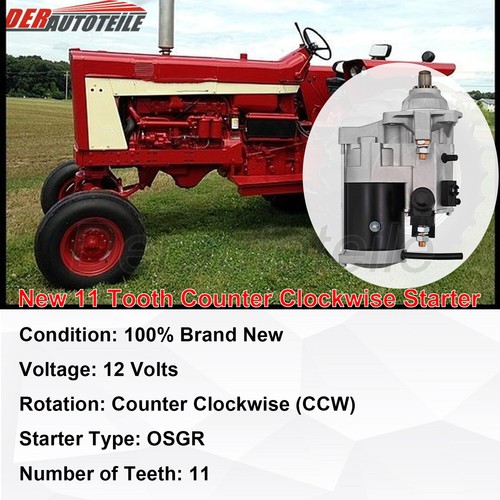 Arrancador de reducción de engranajes para cosechadora International Farmall 1113642 12V, 11T, CCW - Imagen 3 de 16