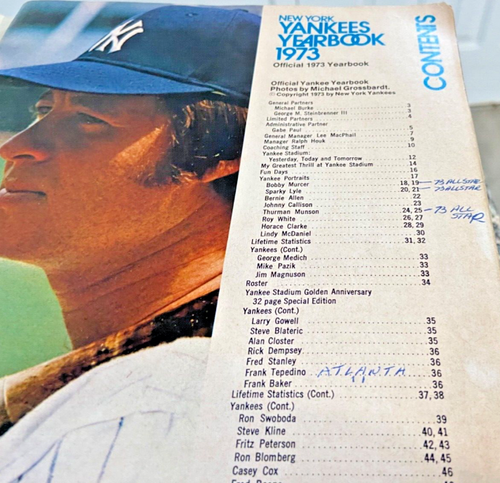 Original 1973 NY Yankees Official Baseball Yearbook - Picture 2 of 9