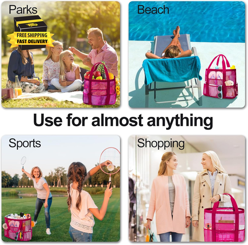 Mesh Beach Bags for Women - plus Waterproof Sandproof Tote Bag ⭐️⭐️⭐️⭐️⭐️ - 第 6/6 張圖片