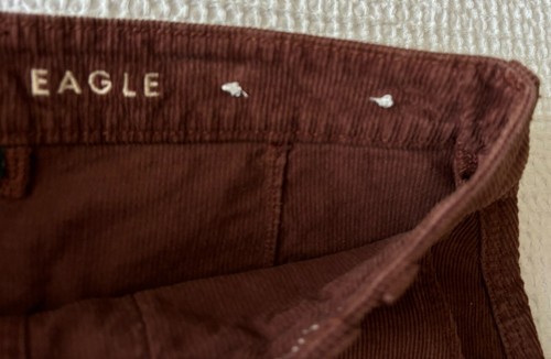 American Eagle Damen 4 Cord Minirock braun Knopf Super Stretch neu ohne Etikett - Bild 4 von 11