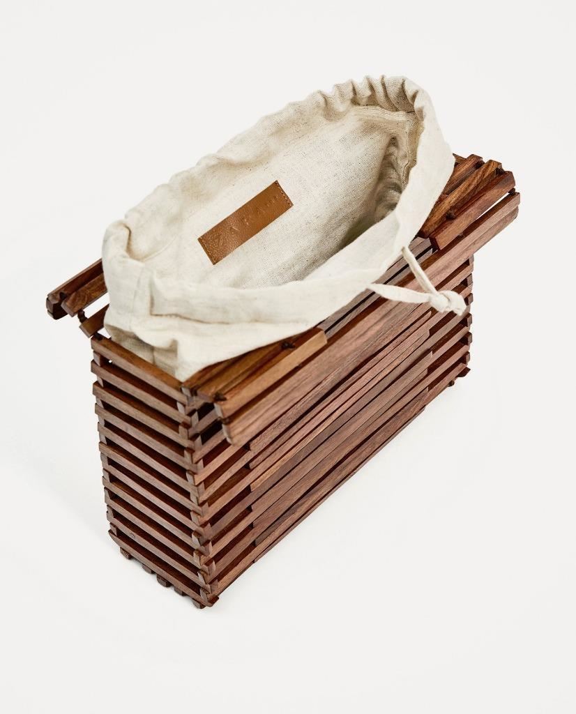 BNWT ZARA Mini Wood Tote Bag REF.4844/204 | eBay