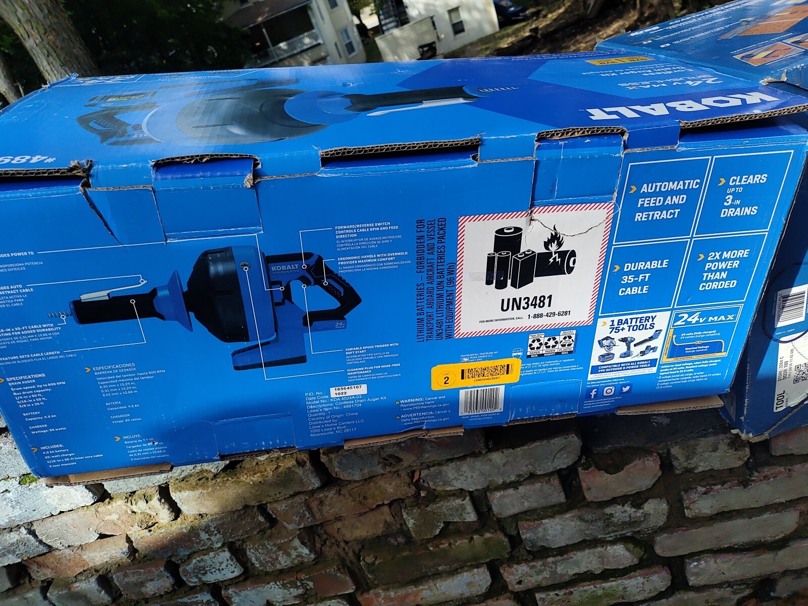 Kobalt 24v Max Brushless Cordless Drain Auger Kit eBay