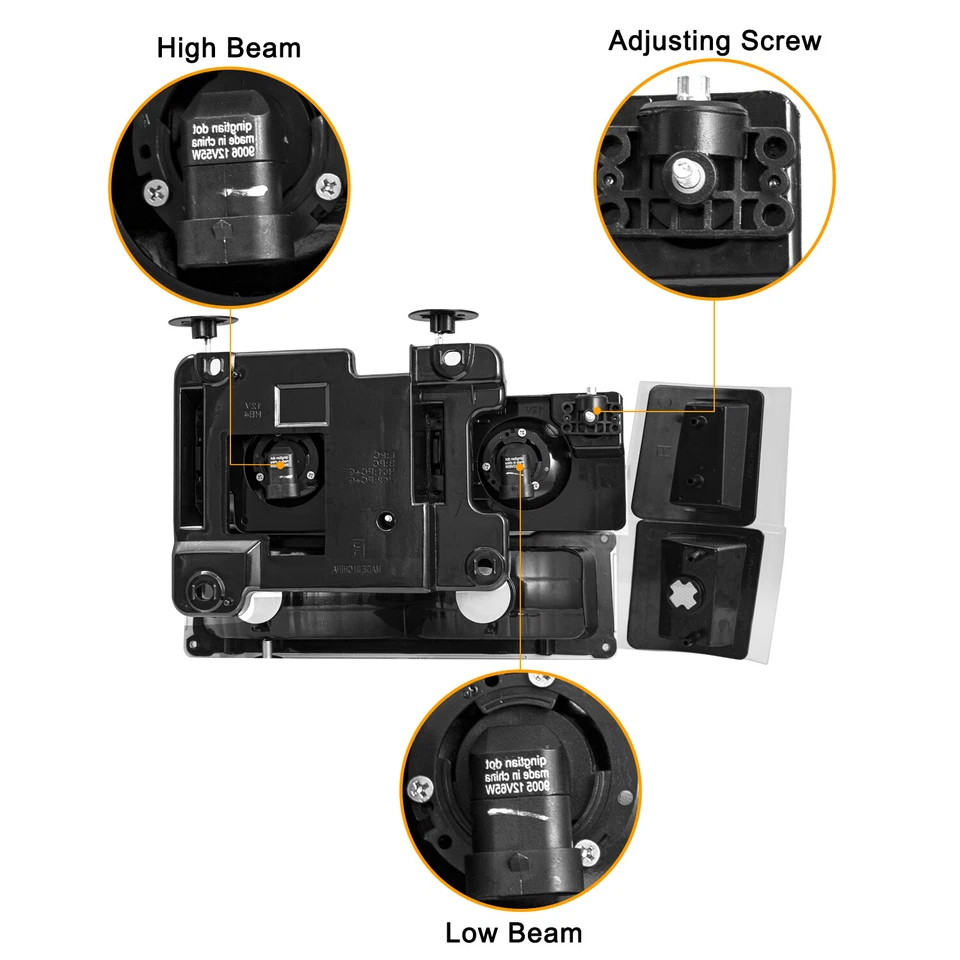 Faro negro 94-98 para Chevy Silverado C/K C10 Tahoe 1500 2500 3500 1994-1998 Foto 3 de 4