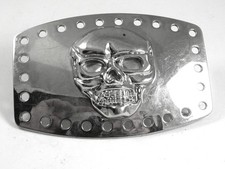 Silvertone Odd Unusual Skull Belt Buckle 41017