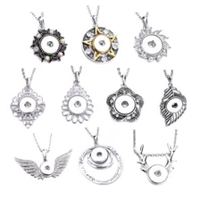 Multi Styles Snap Charms Pendant Necklace Fit 18mm Snaps Snap Jewelry 8322