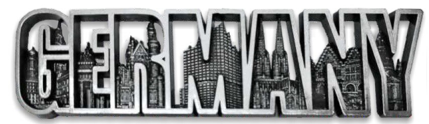 Germany magnet metal font Munich Berlin Frankfurt Hamburg Cologne (si)
