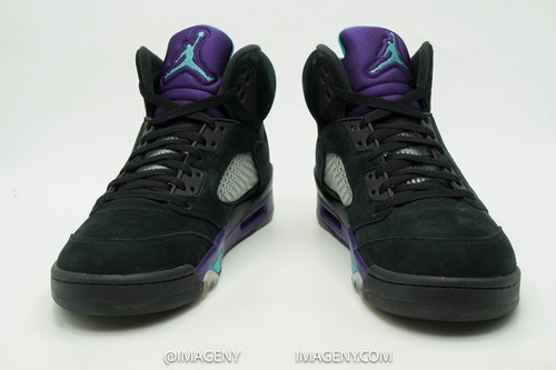 AIR JORDAN V 5 RETRO USED SIZE 10 BLACK EMERALD NEW GRAPE ICE 136027-007 - Picture 5 of 9