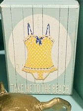   Take Me to the Beach  Wooden Box Sign by Simple Living