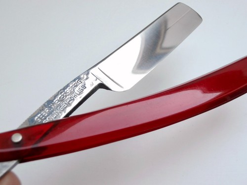 Navaja de afeitar Solingen WEYERSBERG 5/8" Corneta Red ¡SÚPER recta SOLINGEN! - Imagen 9 de 15