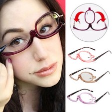 Reading Glasses Makeup Reader Magnifying Rotatable Flip Cosmetic Glasses 1.0 4.0