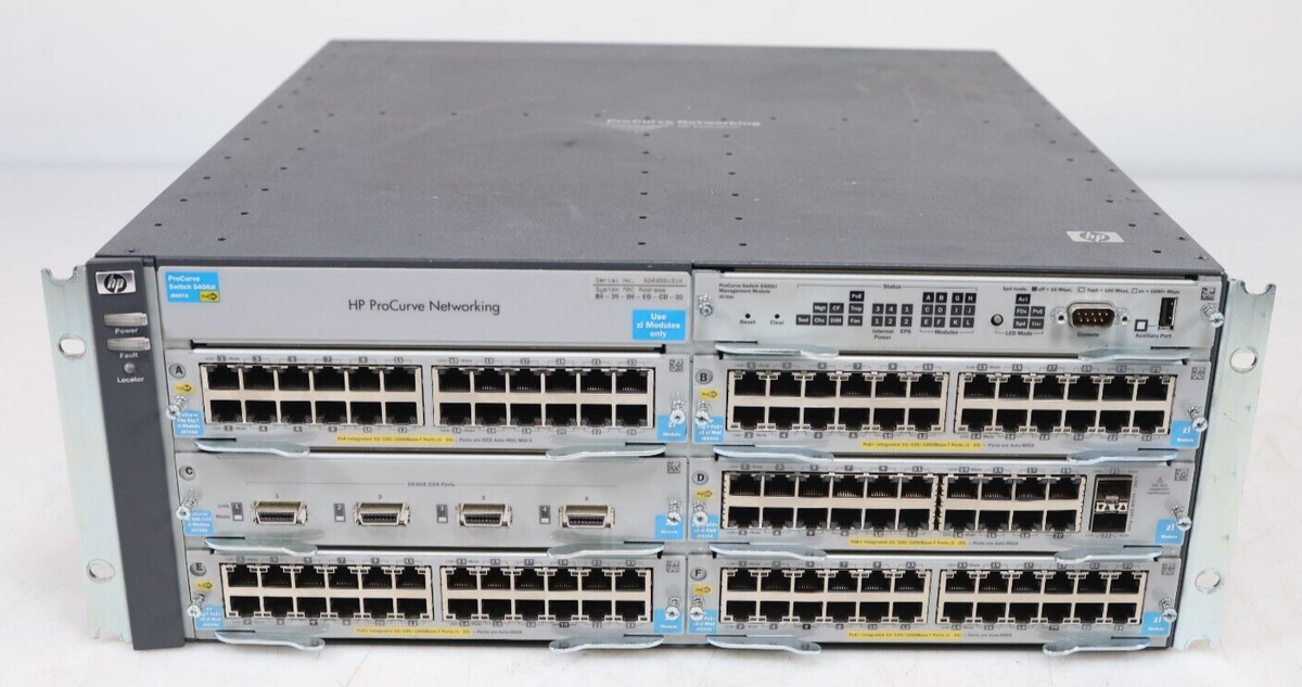 HP ProCurve 5400zl Series 5406zl J8697A Switch 3x J9534A 1x HP ProCurve 5400zl Series 5406zl J8697A Switch 3x J9534A 1x
