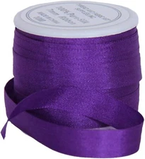 Threadart 100% Pure Silk Ribbon -7mmPurple - No. 703- 10 Meters