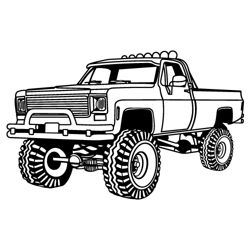 CHEVY-CHEVROLET 4X4 LKW CLIPART-VECTOR CLIP ART GRAFIK-DXF SVG EPS AI PNG - Bild 1 von 4