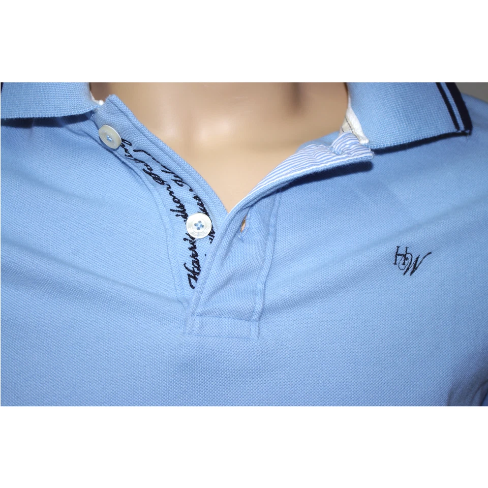 Polo HARRIS WILSON homme maille piquée bleu pale taille M - Photo 2/2
