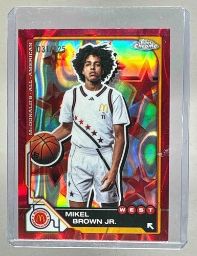 Mikel Brown Jr 2025 Topps Chrome McDonald's All-American #47 Red Lava /125
