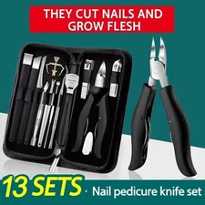 Professional Toe Nail Clippers Black File Ingrown Toenail Tools For Thick Nails
