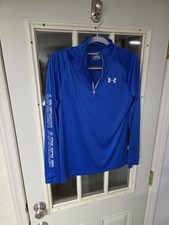 Under Armour Pullover Boys XL Blue 1/4 Zip Gym Workout Loose Shirt Youth