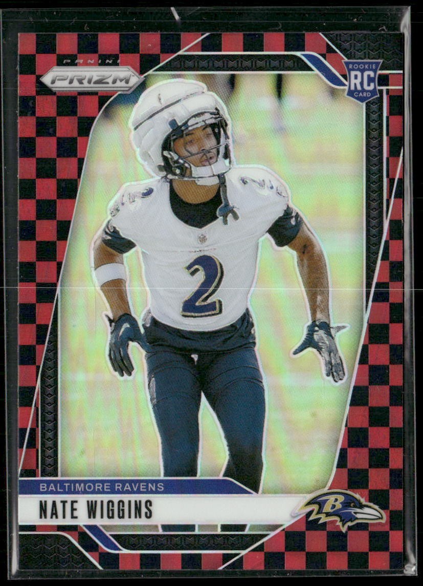 2024 Panini Prizm #380 Nate Wiggins Rookie RC Red & Black Checkerboard