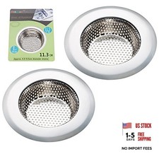 2PCS Kitchen Sink Strainer - Stainless Steel, Large Wide Rim 4.5" Diameter