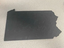 Vintage 13.5” Natural Slate Stone Pennsylvania Map Cheese Charcuterie Tray Board