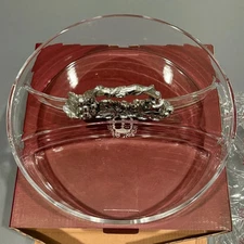 Vintage Divided Acrylic Bowl 13" GRAPE Aluminum Hollowware by ARTHUR COURT - NIB