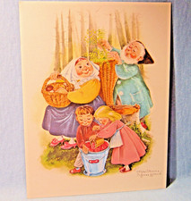 Vintage FAIRY TALE Artist Signed Dutch CHILDREN Illustration Art Print