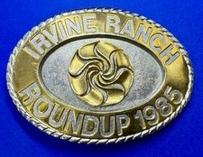 Irvine Company Ranch Roundup 1985 Third Edition Collectors Pewter Belt Buckle