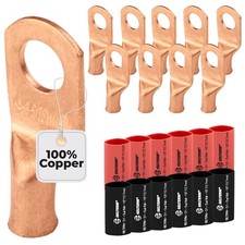 SELTERM 10pcs 8 Awg 5/16" Stud Wide Battery Lugs Ring Terminal Connectors ...