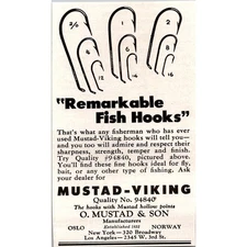 O Mustad & Son Remarkable Fish Hooks Los Angeles CA 1954 Magazine Ad SAH2-M6