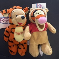 Disney Store Winnie the Pooh as Tigger  Tigger as Pooh 8" Plush New with Tags