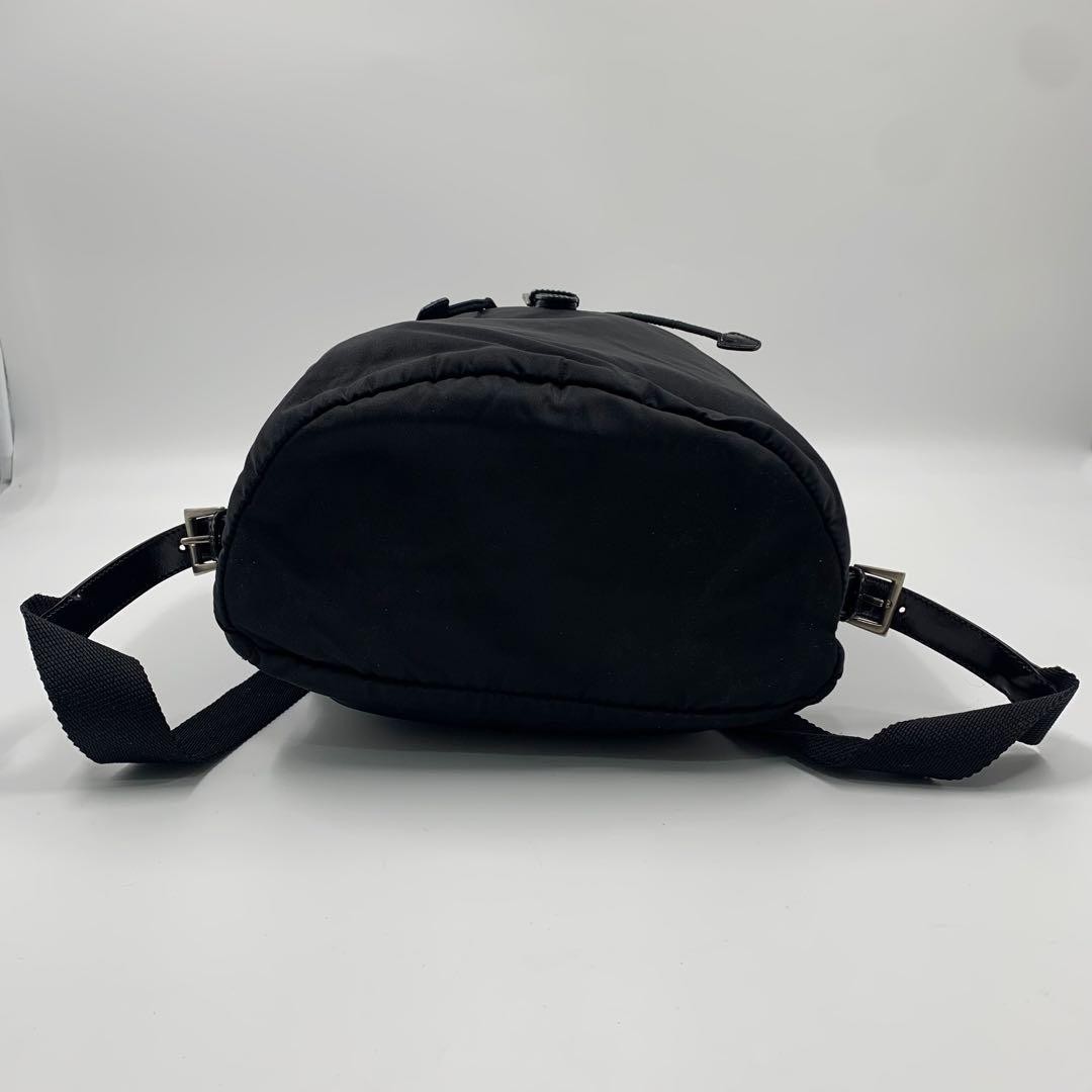 PRADA Nylon Drawstring Backpack Triangle Silver L… - image 7