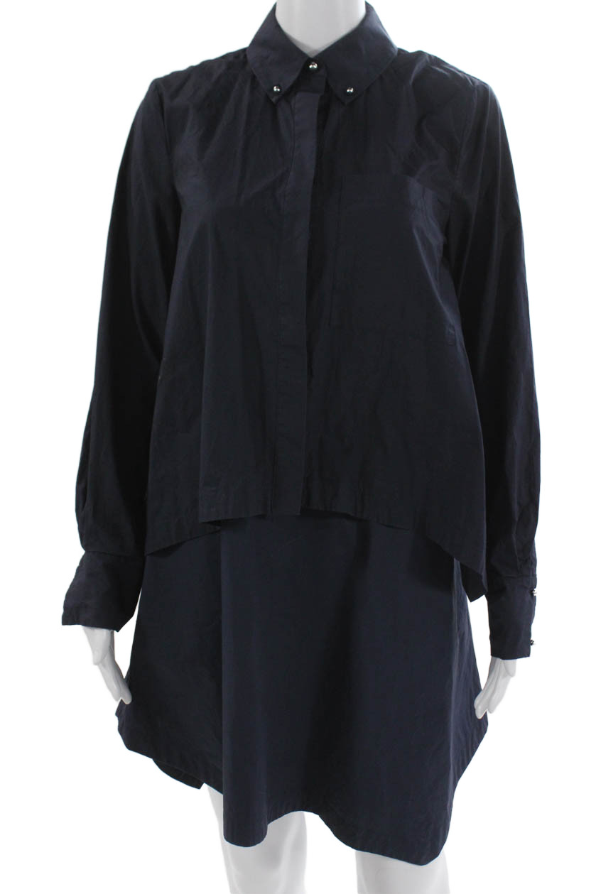 Derek Lam 10 Crosby Women Blue Cotton Shirt Dress Long Sleeve Size 4Free Shipping in US $100+ Orders | $6.95 Orders Below