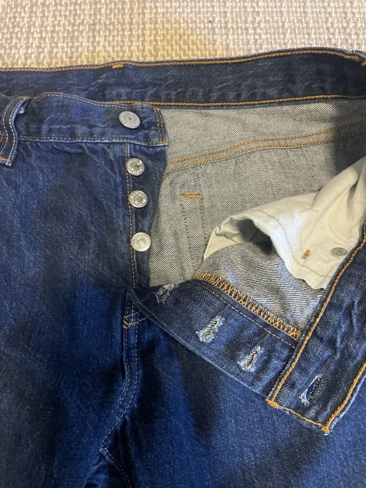 Levis 501 CT Jeans Womens 29 Tapered Boyfriend Dark Wash Button Fly - Image 4 of 4